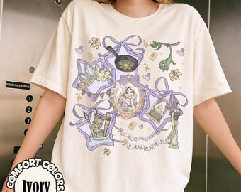 Camiseta retro de Rapunzel de Disney Enredados de Comfort Colors® con estampado floral, camiseta de Rapunzel de la princesa Disney, camiseta de la princesa perdida, camiseta del Reino Mágico
