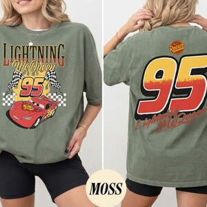 Retro Lightning Mcqueen Comfort Colors Shirt, Mcqueen Shirt, Disney Cars Shirt, Disney Pixar Cars Shirt, Cars Family Vacation 2026 Tee 画像 4