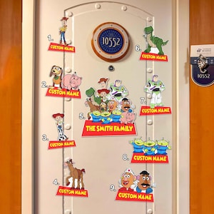 Personalized Story Of Toys Cruise Door Magnets, Custom Animated Toy Characters Stateroom Decorations, Toy Cartoon Characters Magnet Gifts