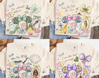 Retro  Princess Shirt,  Princess Ariel Rapunzel Tiana Moana Belle Shirt,  Vacation 2026 Shirt,  Matching Shirt