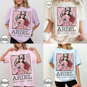 Disney Princess Shirt, Retro Cinderella Belle Rapunzel Ariel Snow White Jasmin Aurora Tee, Disney Trip Tee, Disney Girl Trip Shirt image 2