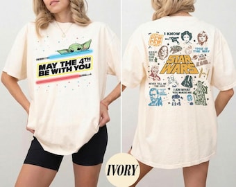 Camiseta de Star Wars Baby Yoda Comfort Colors, Camiseta vintage May The 4th Be With You, Camiseta de Disney Star Wars, Camiseta May Be The Fourth