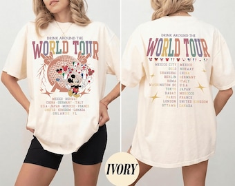 Retro Epcot World Tour Shirt, Drink Around The World Shirt, Epcot Disney World Shirts, Epcot Drink Around the World Tee, Disney 2026 Shirt
