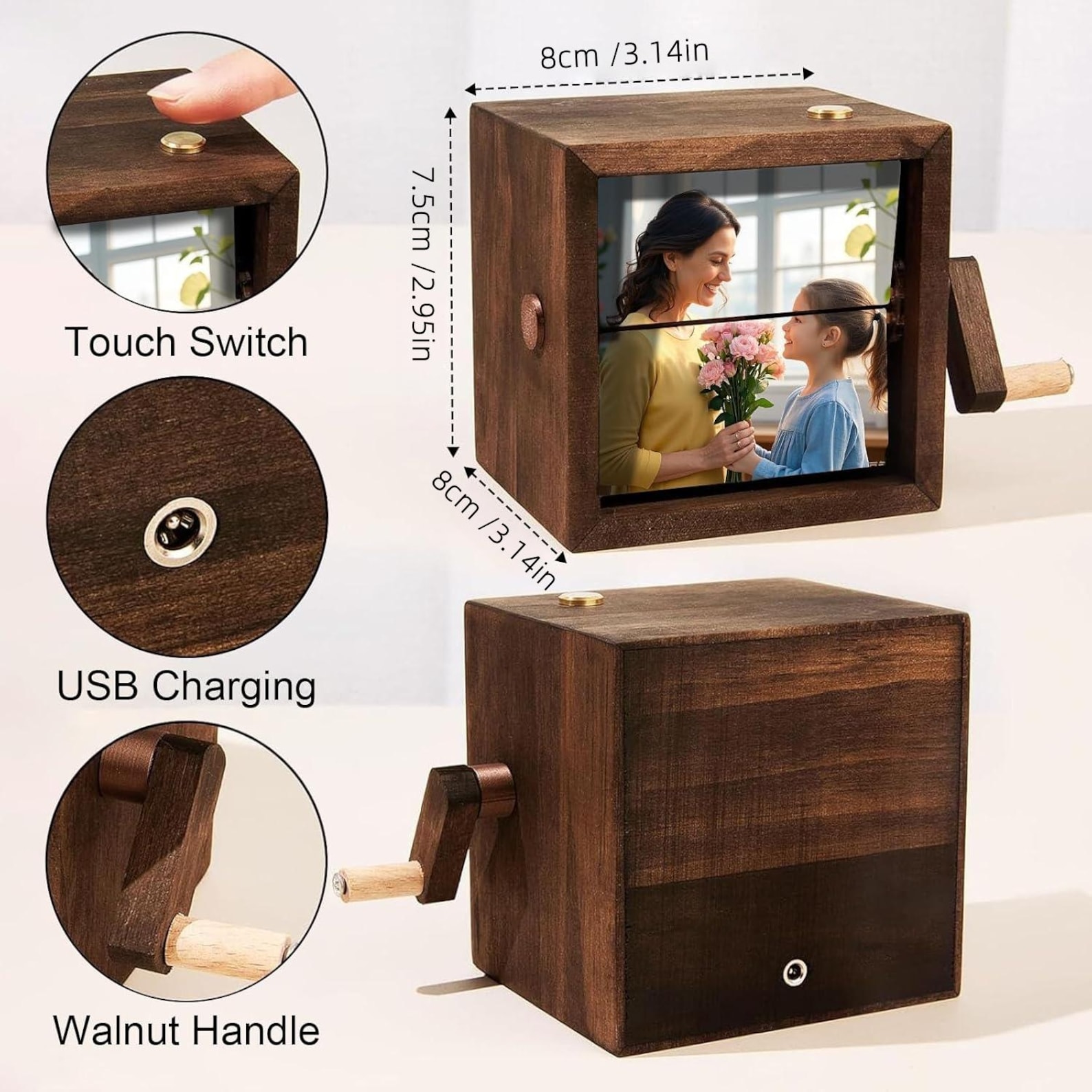 Custom Flip Animation Photo Frame, Personalized Wood Flip Photo ...