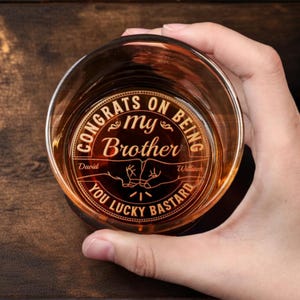 Personalized Whiskey Glass - Custom Whiskey Glass- Birthday Gift for Him men boy- 11oz Drinking Glasses-Engraved Groomsmen Gift