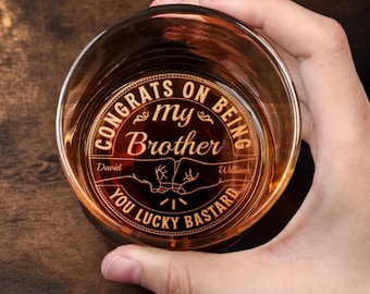 Personalized Whiskey Glass - Custom Whiskey Glass- Birthday Gift for Him men boy- 11oz Drinking Glasses-Engraved Groomsmen Gift
