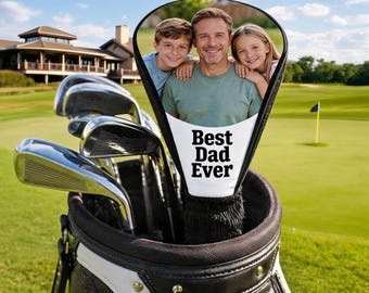 Copritesta personalizzato per driver da golf, copritesta in pelle personalizzato con foto/testo, regalo per gli amanti del golf per la festa del papà, regalo per il miglior papà di sempre
