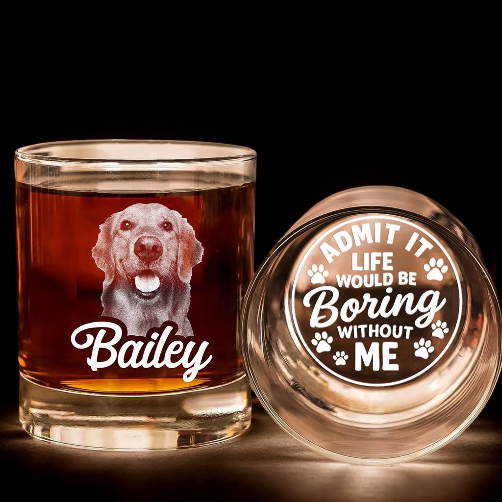 Custom Photo Whiskey Glass - Engraved Pictures Glass - Personalized Barware Gift for Brother Men's Birthday Anniversary- bourbon glass