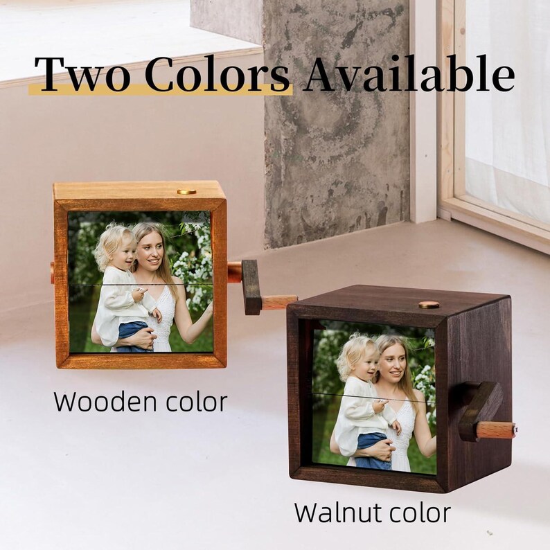 Custom Flip Animation Photo Frame, Personalized Wood Flip Photo ...
