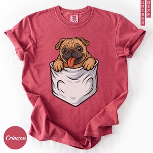 Funny Pug Toilet Paper Shirt, Cute Dog Lover Gift Tee, Cartoon Pug in TP Roll T-Shirt, Pet Humor Comfort Colors, Unisex Puppy Graphic