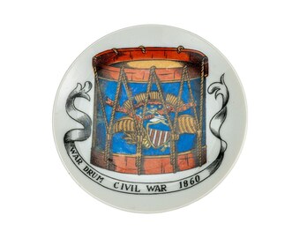 Vintage Lipper & Mann Civil War War Drum Miniature 4" Collector Plate Ashtray