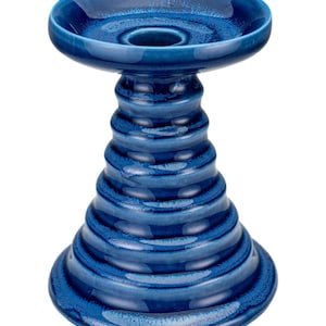 Vintage Art Deco General Ceramics Blue Flambe Candlestick Candle Holder