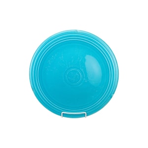 Vintage Fiesta Turquoise Blue Ceramic Serving Platter with Concentric Rings 12