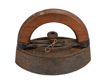 Colebrookdale Sad Iron Wooden Removable Handle Antique Cast Iron