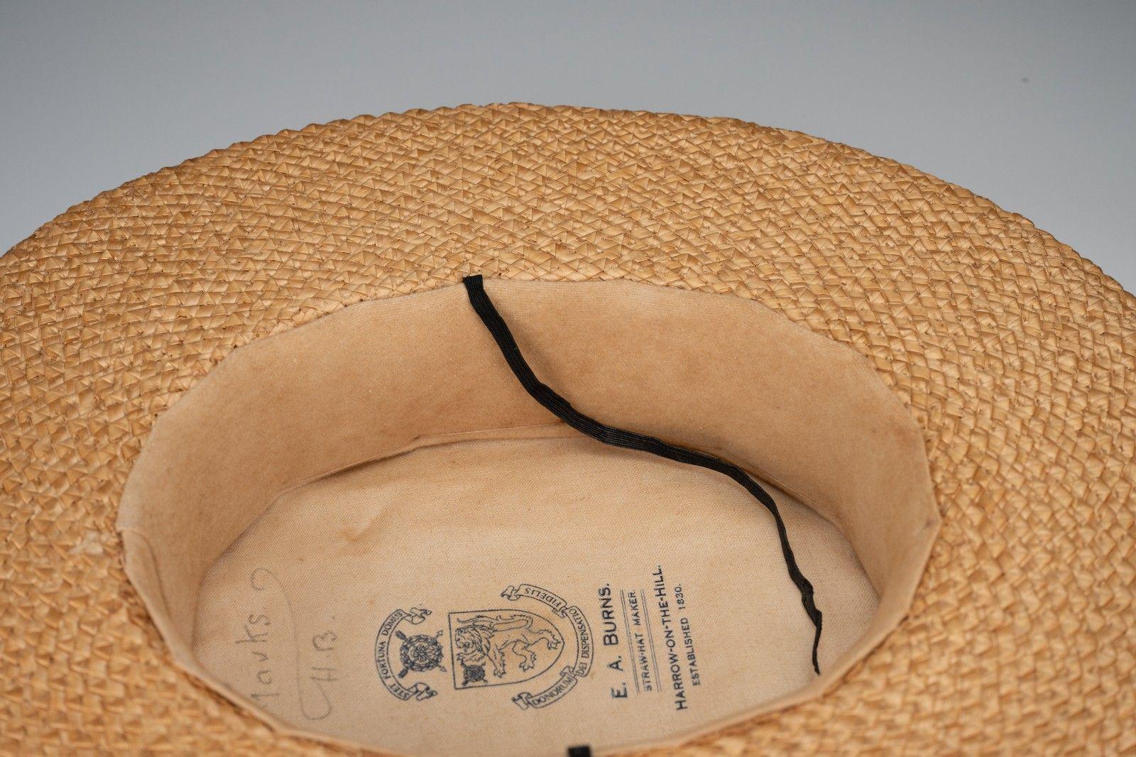Antique Harrow School Straw Hat Boater E.A. Burns 1920s-1930s