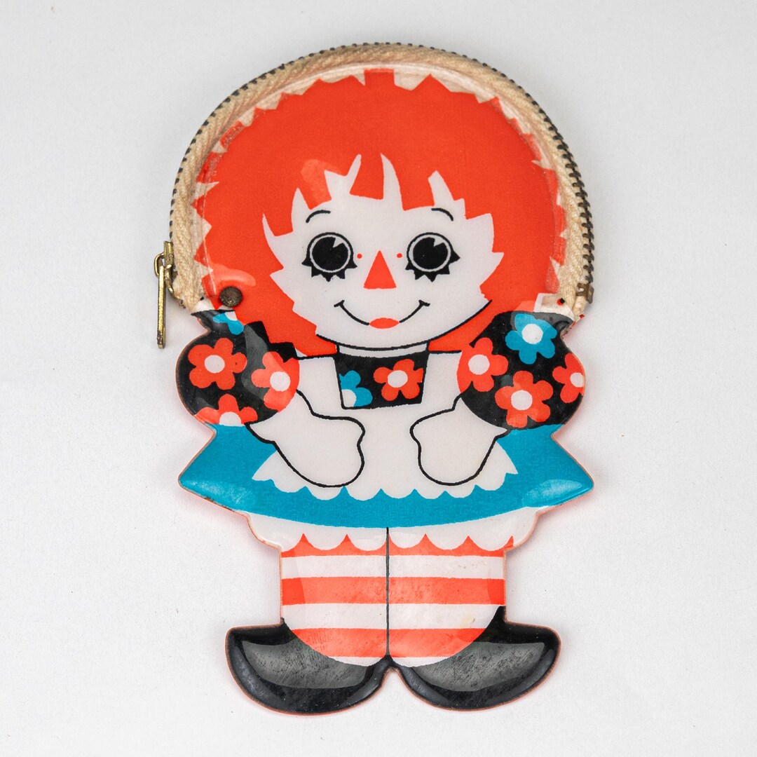 Vintage Raggedy Ann Coin Purse Hallmark Plastic Made in Japan 5
