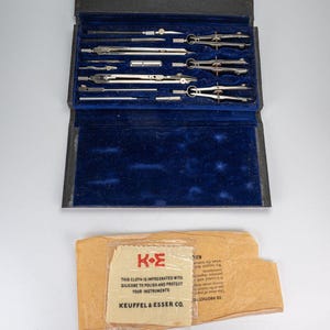 希少品　KEUFFEL & ESSER CO.製 ヴィンテージ刻字ツールセット Vintage Keuffel and Esser Drafting Set - Etsy