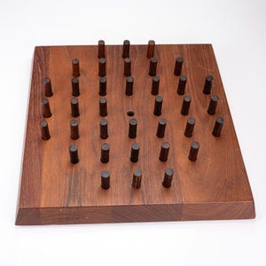 Danska Teak Peg Solitaire Brädspel, Skjode Skjern Mid-Century Puzzle