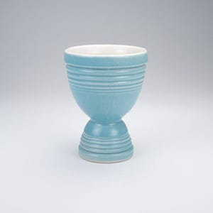 Vintage Hankscraft Light Blue Double Egg Cup Ribbed Fiesta Go Along