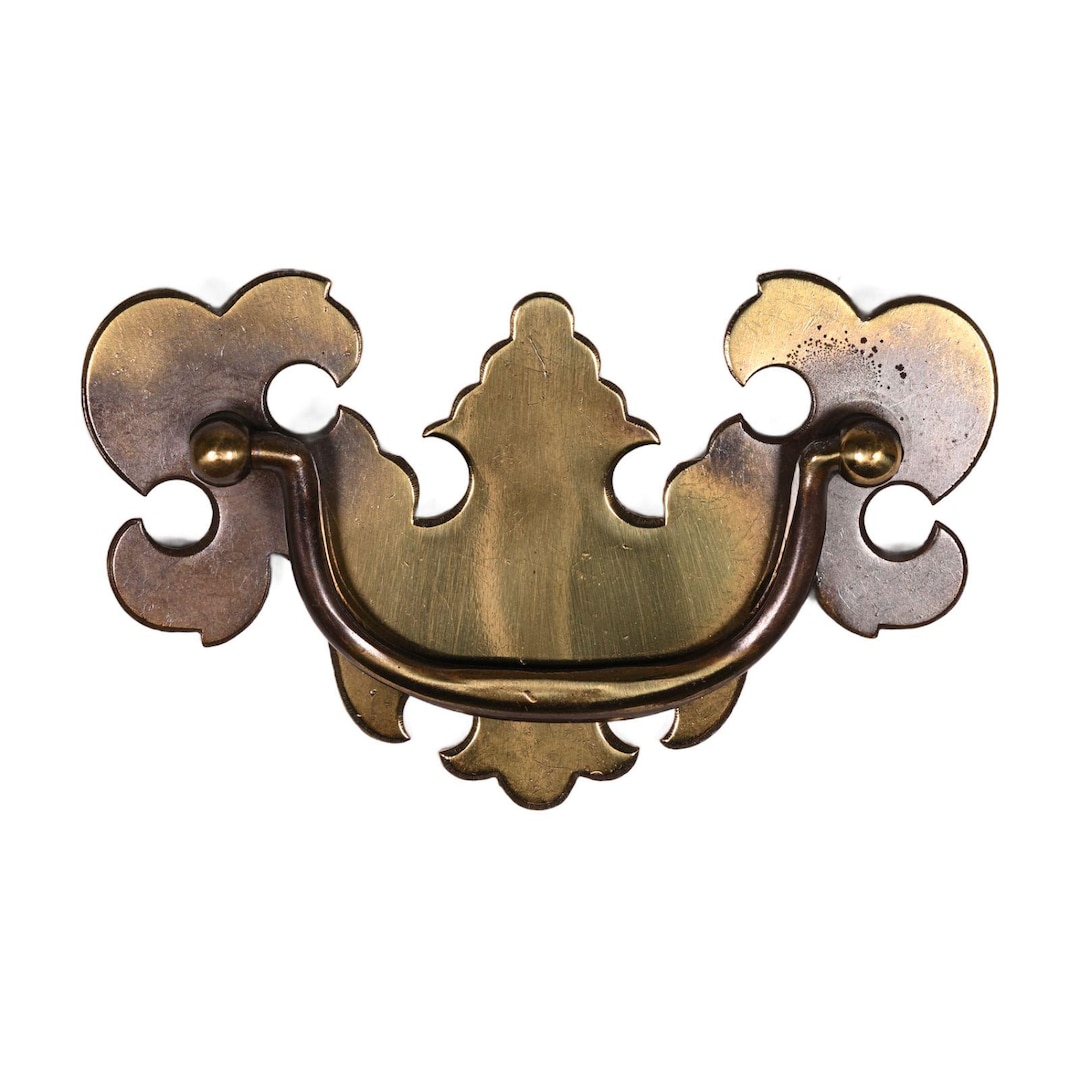 Vintage Brass Batwing Drop Bail Cabinet Drawer Pull Handle 4.25”W X 2.5 ...