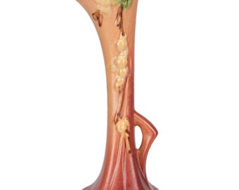 vintage Roseville Pottery Vase bourgeon en céramique rose symphorine 187-7 Une poignée