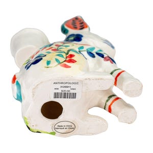 Anthropologie Bougeoir conique en céramique, figurine florale, lièvre bohème, lièvre bohème image 10