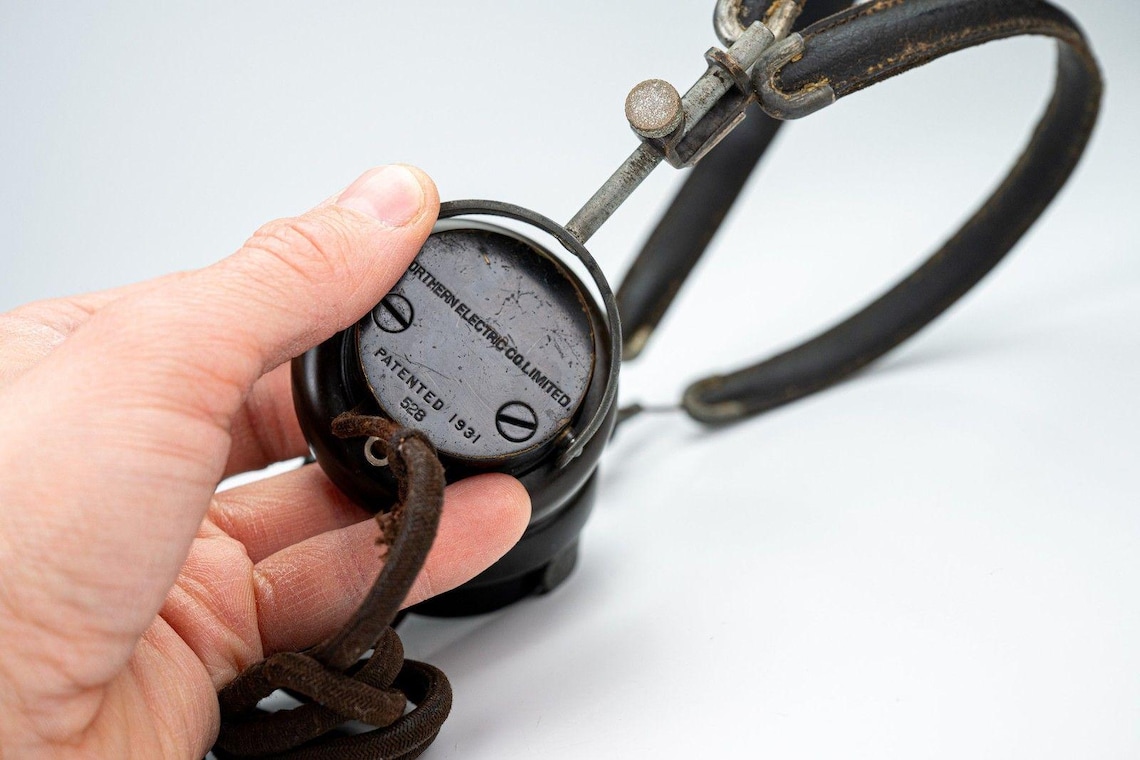 Antique 528 Northern Electric Co Radio Operator Headphones 1931 Patent Steampunk, foto 4 di 5