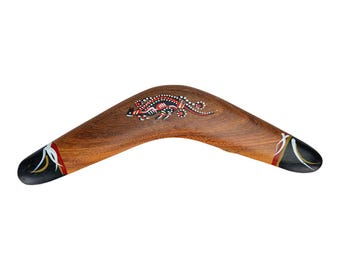 Vintage Handcrafted Aboriginal Australian Returning Boomerang Painted Wood