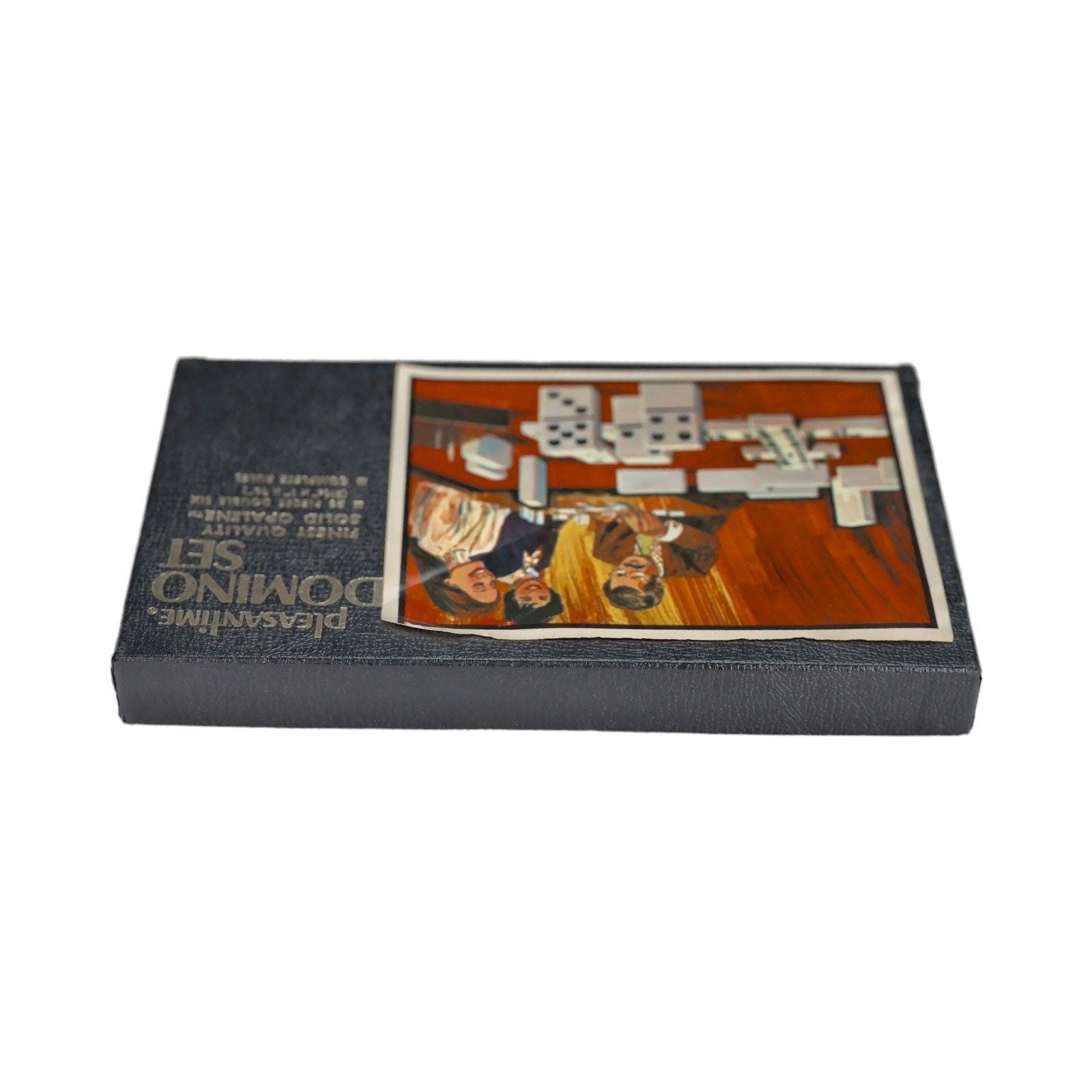 Pleasantime Domino Set Double Six Solid Opalene 28 Pieces Vintage