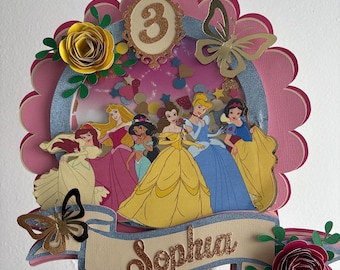 Personalized Princess Cake Topper | Shaker Birthday Party Decor