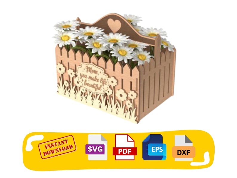 Mother’s Day Flower Box SVG | Laser Cut Gift Box Files | Wood Acrylic ...