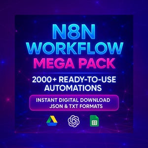N8N Automation Templates Mega Pack | 2000+ Workflow JSONs for Business, Social Media & AI Tools