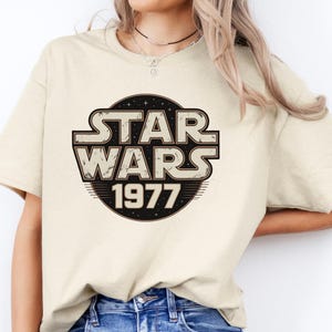 Vintage Star Wars 1977 Tee: Retro Sci-Fi Movie Shirt
