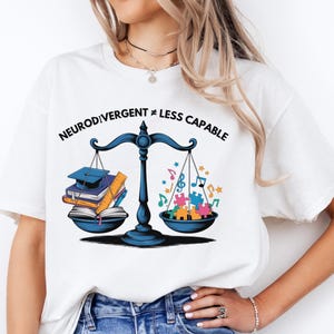 Neurodivergent Not Less Capable Shirt – Mental Health Awareness Tee – Autism ADHD Acceptance – Inclusive Unisex Neurodiversity Top