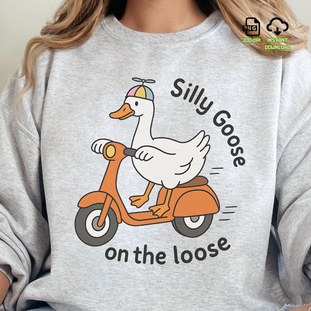 Silly Goose Racing Silly Goose on the Loose PNG – Funny Cartoon Goose Clipart, Retro ...