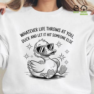 Coole Ente PNG - Lustige minimalistische Cartoon Clipart - 300 dpi transparente Sublimationsdatei - digitaler Download