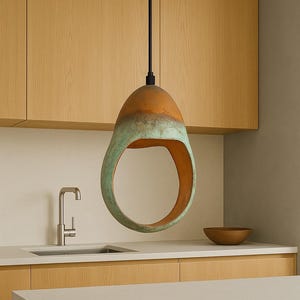 Oxidized pendant Copper Patina Light,Copper Patina Lamp, Hanging Pendant Lighting, Kitchen Island Lighting, Ceiling Light Fixture
