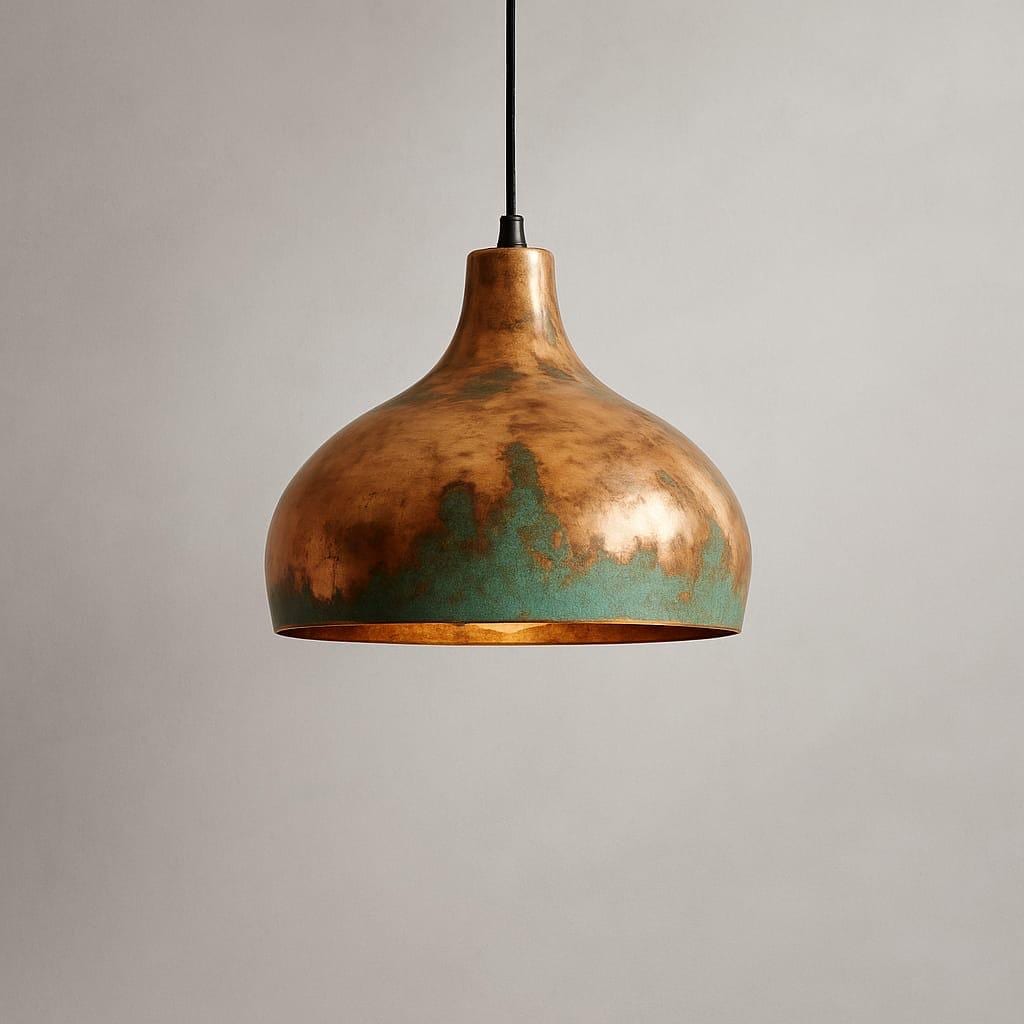 Rustic Copper Lights Copper Dome Pendant Light: Rustic Farmhouse Patina Chandelier - Etsy