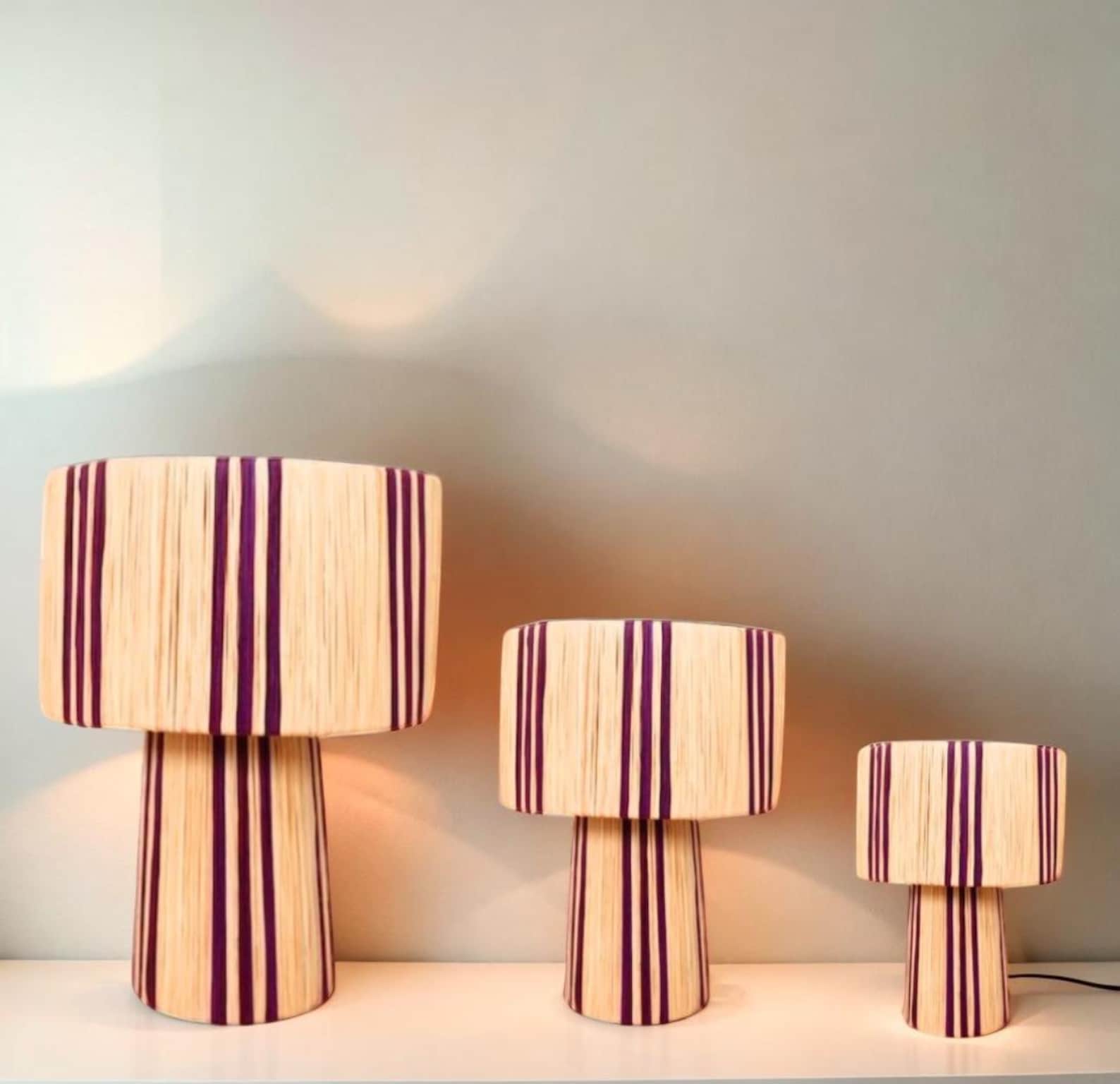 Handcrafted Raffia Table Lamp: Moroccan Style Shade - 40 Centimeters