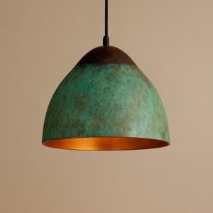 Oxidized pendant Copper Patina Light,Copper Patina Lamp, Hanging Pendant Lighting, Kitchen Island Lighting, Ceiling Light Fixture