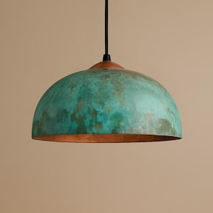 Oxidized pendant Copper Patina Light,Copper Patina Lamp, Hanging Pendant Lighting, Kitchen Island Lighting, Ceiling Light Fixture