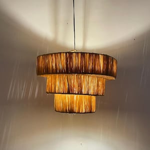 raffia pendant light , hanging lamp shade in raffia,New Style Wave Chandelier,