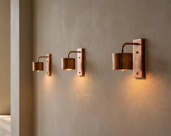 Juego de 3 apliques de pared de cobre martillado hechos a mano – Lámpara de pared de latón marroquí