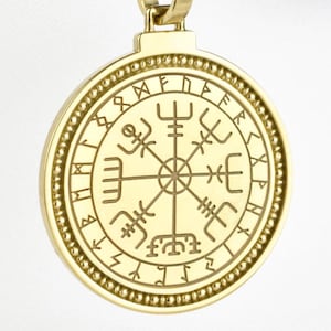 Sterling Silver Viking Compass Necklace, Norse Jewelry, Vegvisir Pendant, Nordic Direction Charm, Protection Charm, Graduate Wayfinder Medal