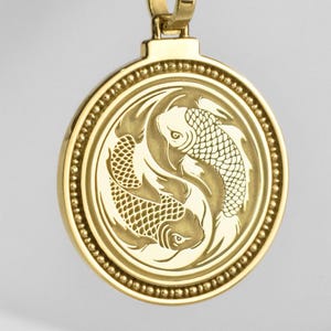 Sterling Silver Yin Yang Koi Fish Necklace, Feng Shui Jewelry, Spiritual Pendant, Balance & Harmony Charm, Good Luck Amulet, Mediation Charm