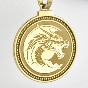 Sterling Silver Dragon Head Necklace, Chinese Zodiac Pendant, Year of the Dragon Gift, Astrology Jewelry, Birthday Gift, Personalized Charm