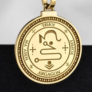 Sterling Silver Jofiel Seal Necklace, Angel Sigil Pendant, Personalized Archangel Jewelry, Seal of Solomon Medallion, Occult Jofiel Talisman