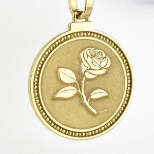 Collar de rosa de plata esterlina, joyería floral, colgante de flor romántica, dije de símbolo de amor, regalo de aniversario, medalla personalizada para esposa