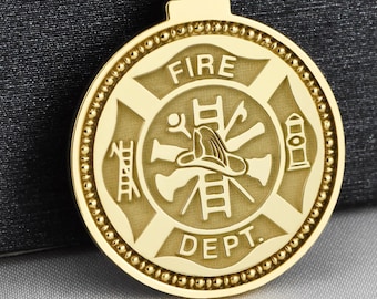 14K Solid Gold Feuerwehrmann Anhänger, Feuerwehr Schmuck