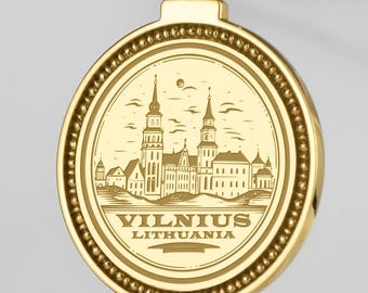 Vilniushalsband i sterlingsilver, Litauen resehänge